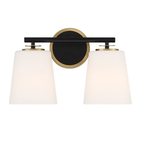 A large image of the Bellevue SH80077 Matte Black and Natural Brass