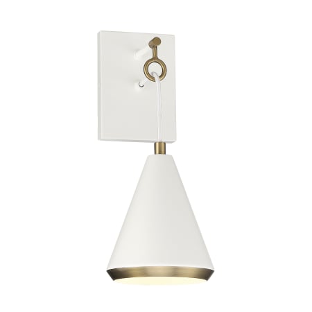 A large image of the Bellevue SH90066 White / Natural Brass