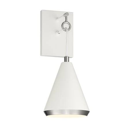 A large image of the Bellevue SH90066 White / Polished Nickel