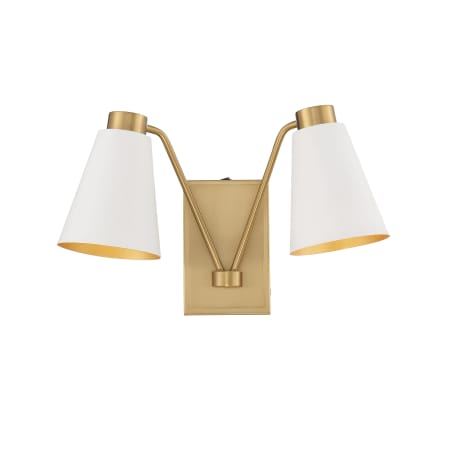A large image of the Bellevue SH90076 White / Natural Brass