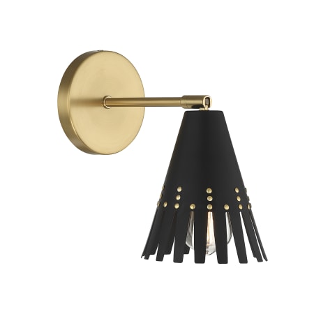 A large image of the Bellevue SH90103 Matte Black and Natural Brass