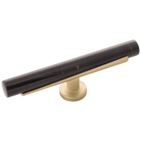 A large image of the Belwith Keeler B077044 Brushed Golden Brass and Matte Black