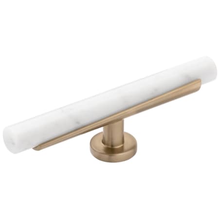 A large image of the Belwith Keeler B077044 Champagne Bronze / White Marble
