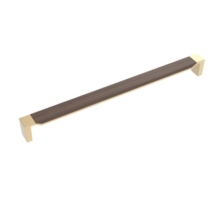 A large image of the Belwith Keeler B079355 Brushed Golden Brass / Walnut