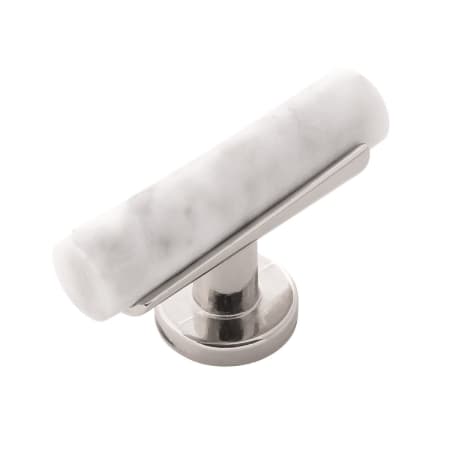 A large image of the Belwith Keeler B077041 White Marble / Polished Nickel