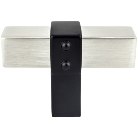 A large image of the Berenson BN-RIVET-REBEL-KNOB Brushed Nickel / Matte Black