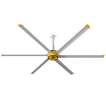A large image of the Big Ass Fans 3025 Silver / Yellow Trim