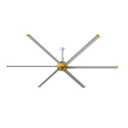 A large image of the Big Ass Fans 3600 Silver / Yellow Trim