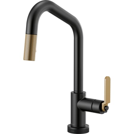 A large image of the Brizo 64064LF Matte Black / Luxe Gold
