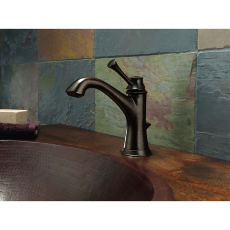 A large image of the Brizo 65005LF Brizo-65005LF-Installed Faucet in Venetian Bronze