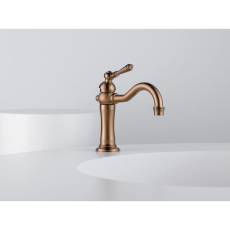 A large image of the Brizo 65036LF Brizo-65036LF-Installed Faucet in Brilliance Brushed Bronze