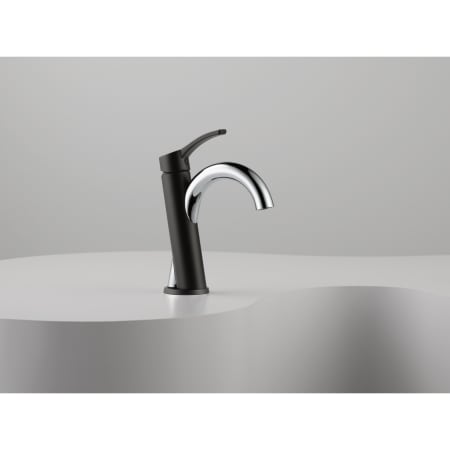 A large image of the Brizo 65075LF Brizo-65075LF-Installed Faucet in Black/Chrome