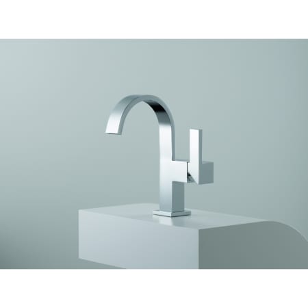 A large image of the Brizo 65080LF Brizo-65080LF-Installed Faucet in Chrome