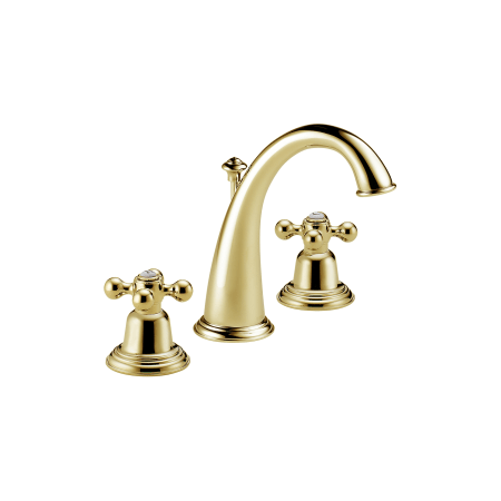 A large image of the Brizo 6520LF-LHP Brizo-6520LF-LHP-Faucet in Brilliance Brass with Cross Handles