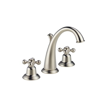 A large image of the Brizo 6520LF-LHP Brizo-6520LF-LHP-Faucet in Brilliance Brushed Nickel with Cross Handles