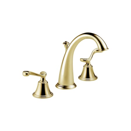 A large image of the Brizo 6526LF-LHP Brizo-6526LF-LHP-Faucet in Brilliance Brass with Stylish Lever Handles
