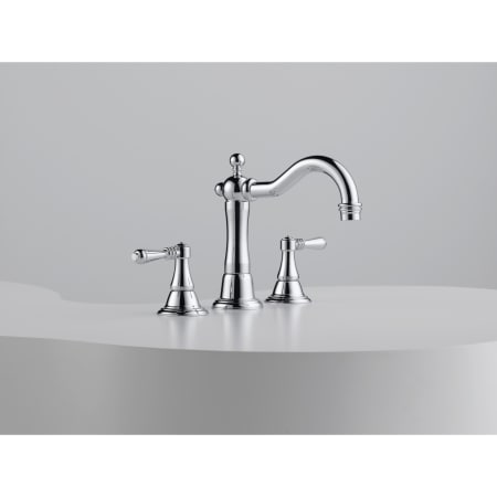 A large image of the Brizo 65336LF Brizo-65336LF-Installed Faucet in Chrome