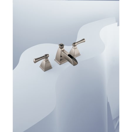 A large image of the Brizo 65345LF Brizo-65345LF-Installed Faucet in Brilliance Brushed Nickel
