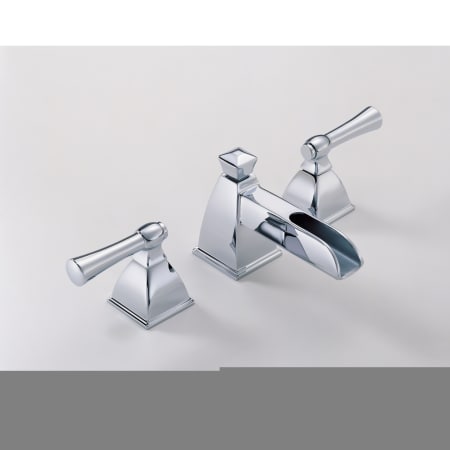 A large image of the Brizo 65345LF Brizo-65345LF-Installed Faucet in Chrome