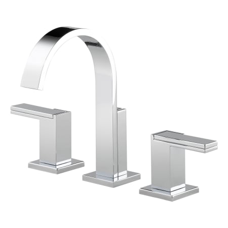 A large image of the Brizo 65380LF-LHP Brizo-65380LF-LHP-Faucet in Chrome with Lever Handles