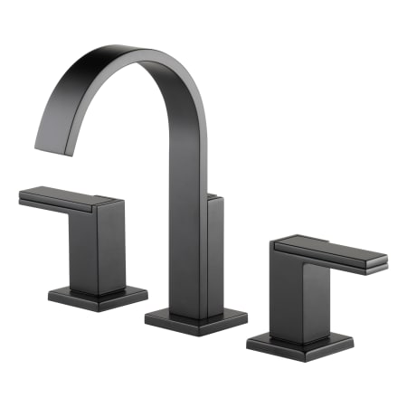 A large image of the Brizo 65380LF-LHP Brizo-65380LF-LHP-Faucet in Matte Black with Lever Handles