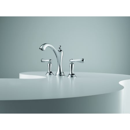 A large image of the Brizo 65385LF-LHP Brizo-65385LF-LHP-Installed Faucet in Chrome