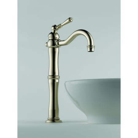 A large image of the Brizo 65436LF Brizo-65436LF-Installed Faucet in Brilliance Polished Nickel