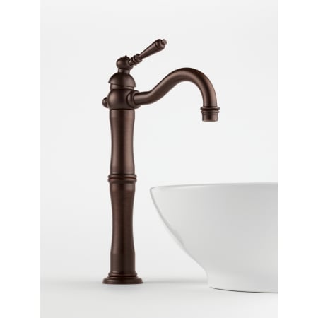 A large image of the Brizo 65436LF Brizo-65436LF-Installed Faucet in Venetian Bronze