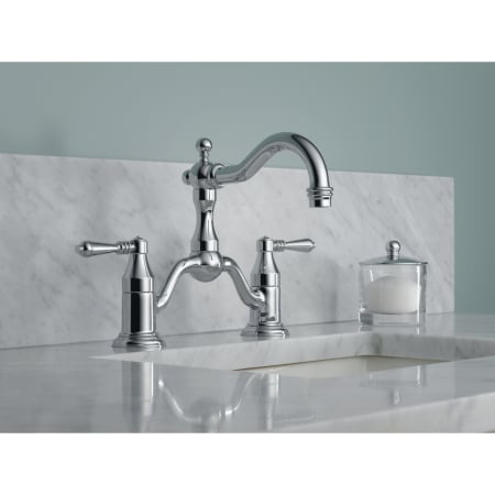 A large image of the Brizo 65536LF Brizo-65536LF-Installed Faucet in Chrome