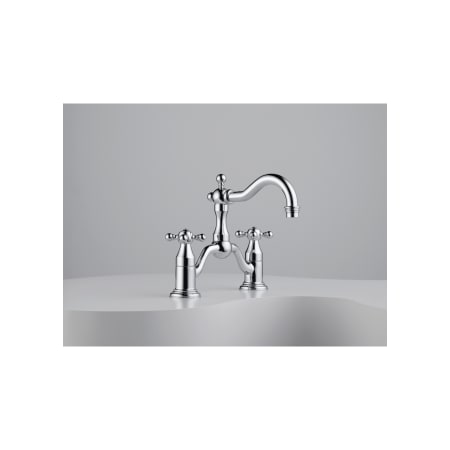 A large image of the Brizo 65538LF Brizo-65538LF-Installed Faucet in Chrome