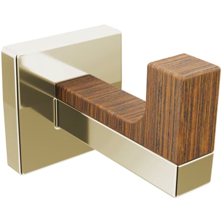 A large image of the Brizo 693422 Brilliance Polished Nickel / Teak Wood