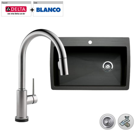 A large image of the Build Smart Kits B440194/D9159T-DST Arctic Stainless Faucet