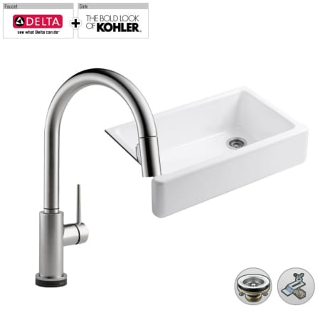 A large image of the Build Smart Kits K-6489/D9159T-DST Arctic Stainless Faucet