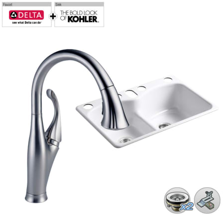 A large image of the Build Smart Kits K-6626-6U/D9192-DST Arctic Stainless Faucet