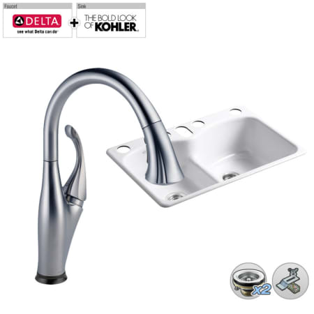 A large image of the Build Smart Kits K-6626-6U/D9192T-DST Arctic Stainless Faucet