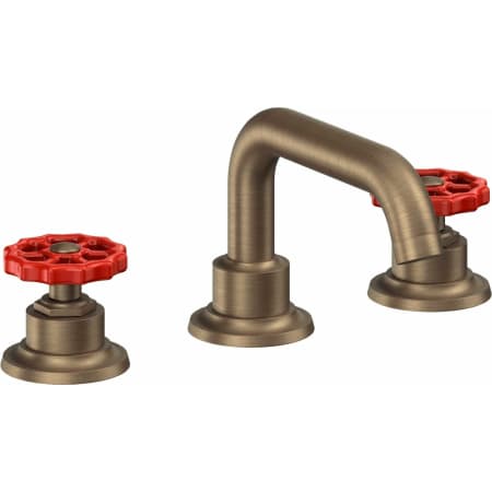 A large image of the California Faucets 8002WR Antique Brass Flat