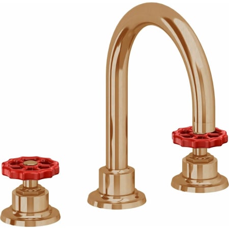 A large image of the California Faucets 8102WR Burnished Brass Uncoated