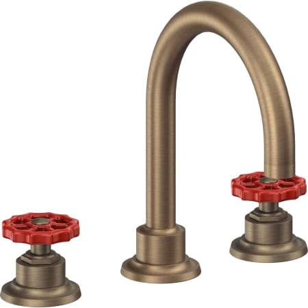 A large image of the California Faucets 8102WRZBF Antique Brass Flat