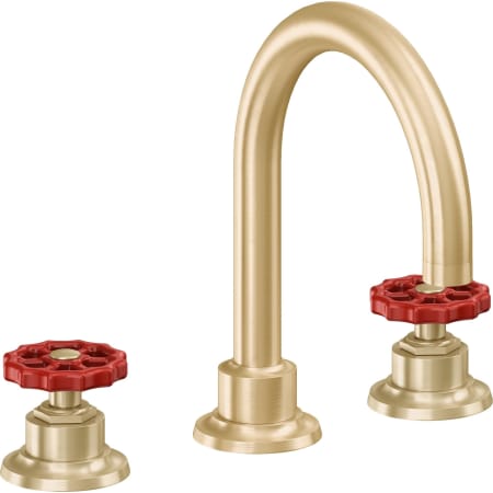 A large image of the California Faucets 8102WRZBF Satin Brass