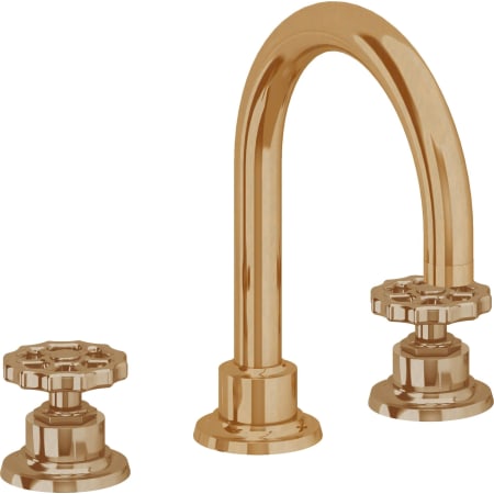 A large image of the California Faucets 8102WZB Burnished Brass Uncoated