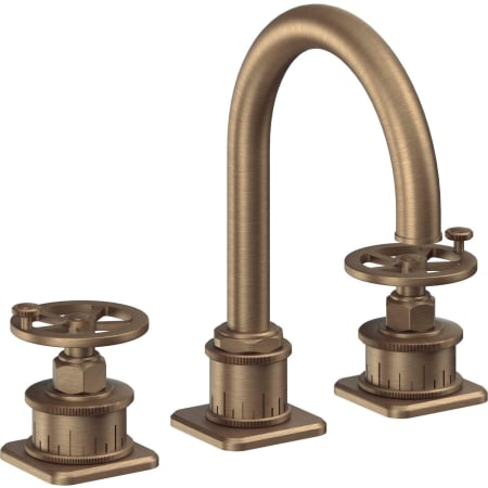 A large image of the California Faucets 8602WZBF Antique Brass Flat