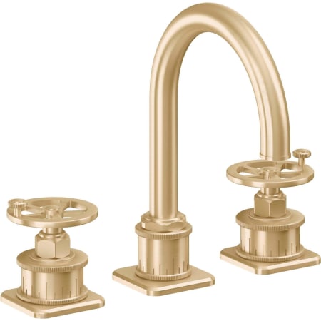 A large image of the California Faucets 8602WZBF Satin Brass