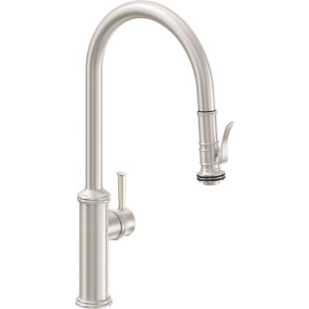 A large image of the California Faucets K10-100SQ-48 Satin Nickel