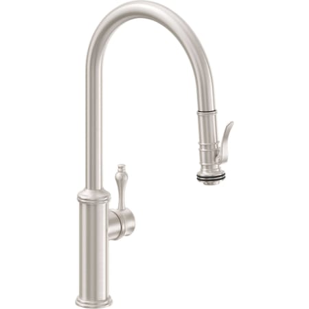A large image of the California Faucets K10-100SQ-61 Satin Nickel