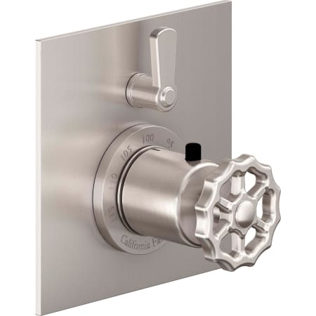 A large image of the California Faucets TO-THF1L-80W Satin Nickel