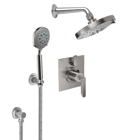 A large image of the California Faucets KT02-45.18 Satin Nickel