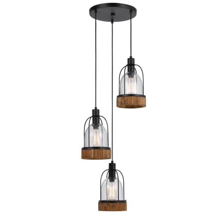 A large image of the Cal Lighting FX-3584-3 Wood / Dark Bronze