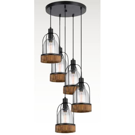 A large image of the Cal Lighting FX-3584-5 Wood / Dark Bronze