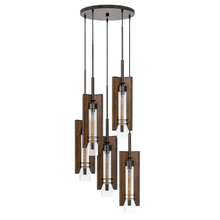A large image of the Cal Lighting FX-3690-5 Pine / Iron
