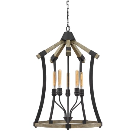 A large image of the Cal Lighting FX-3707-5 Iron / Light Oak